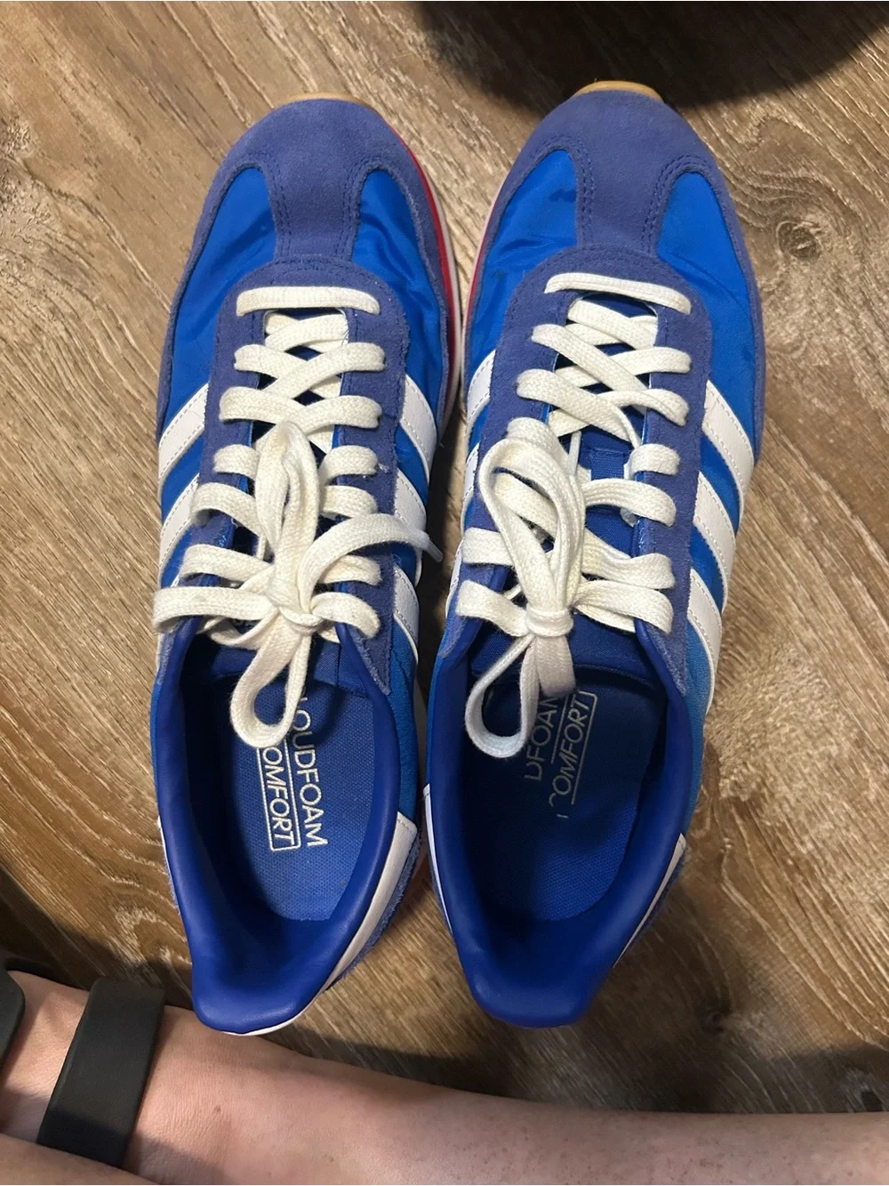 adidas Blue Sneakers with White Stripes